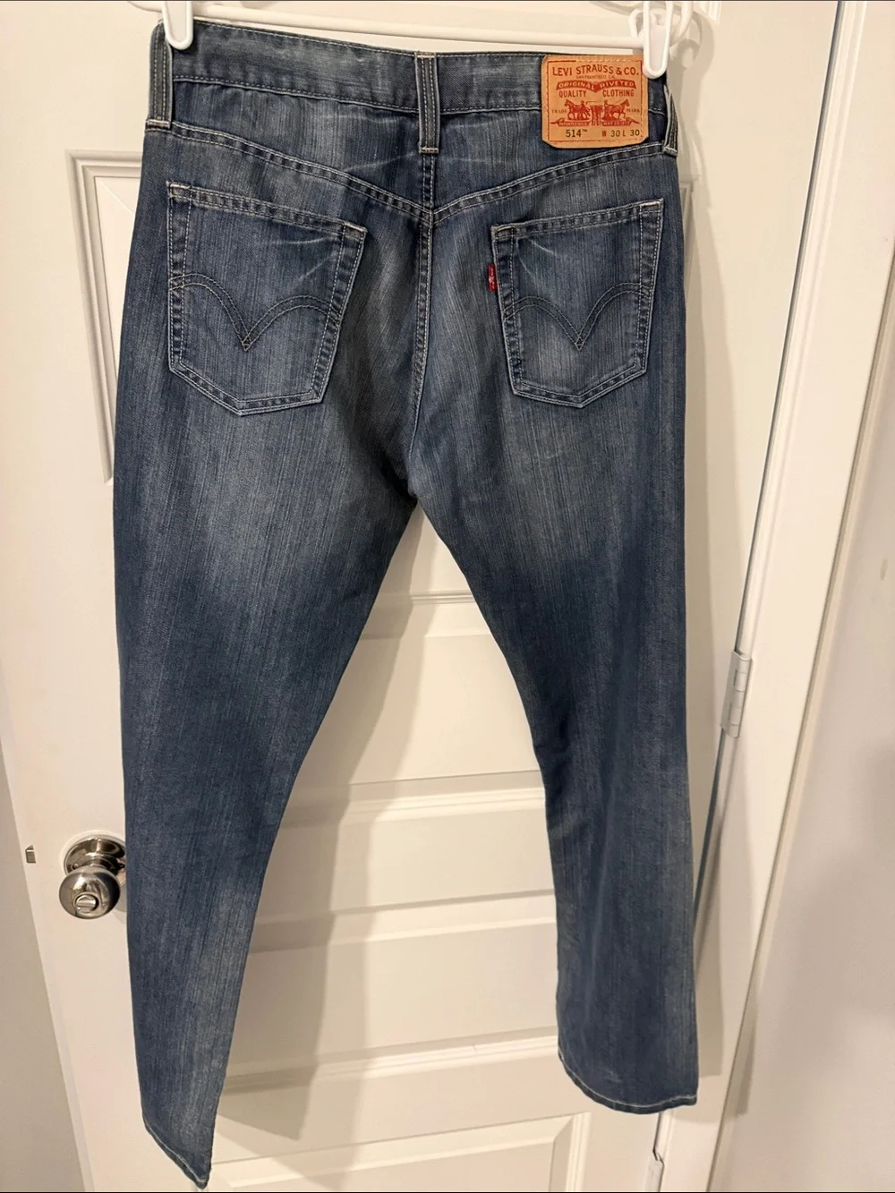 Levi's Slim Straight Men's Jeans Blue Denim 514 30 30 cotton faded 30w 30l